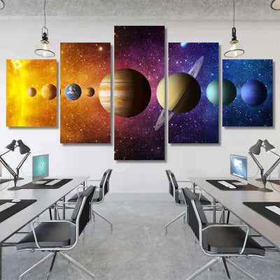 Solar System Planet Comet Sun Star 1 Galaxy Sky and Space Multi Piece Panel Canvas Home Decor Housewarming Gift Ideas Poster Canvas Gallery Prints