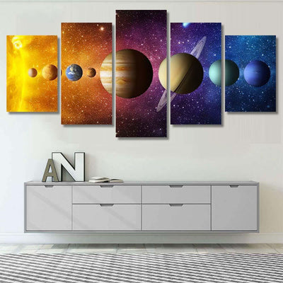 Solar System Planet Comet Sun Star 1 Galaxy Sky and Space Multi Piece Panel Canvas Home Decor Housewarming Gift Ideas Poster Canvas Gallery Prints