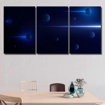 Planets 3D On Background Stars Galaxy Galaxy Sky and Space Multi Piece Panel Canvas Home Decor Housewarming Gift Ideas Poster Canvas Gallery Prints