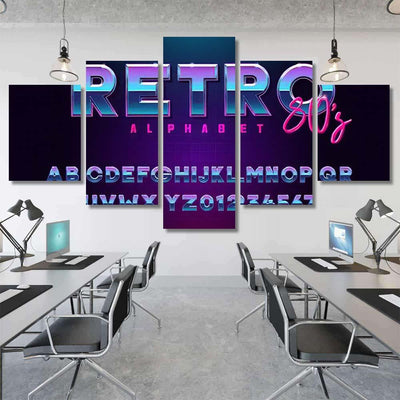 Retro Font Effect Based On 80S Galaxy Sky and Space Multi Piece Panel Canvas Home Decor Housewarming Gift Ideas Poster Canvas Gallery Prints