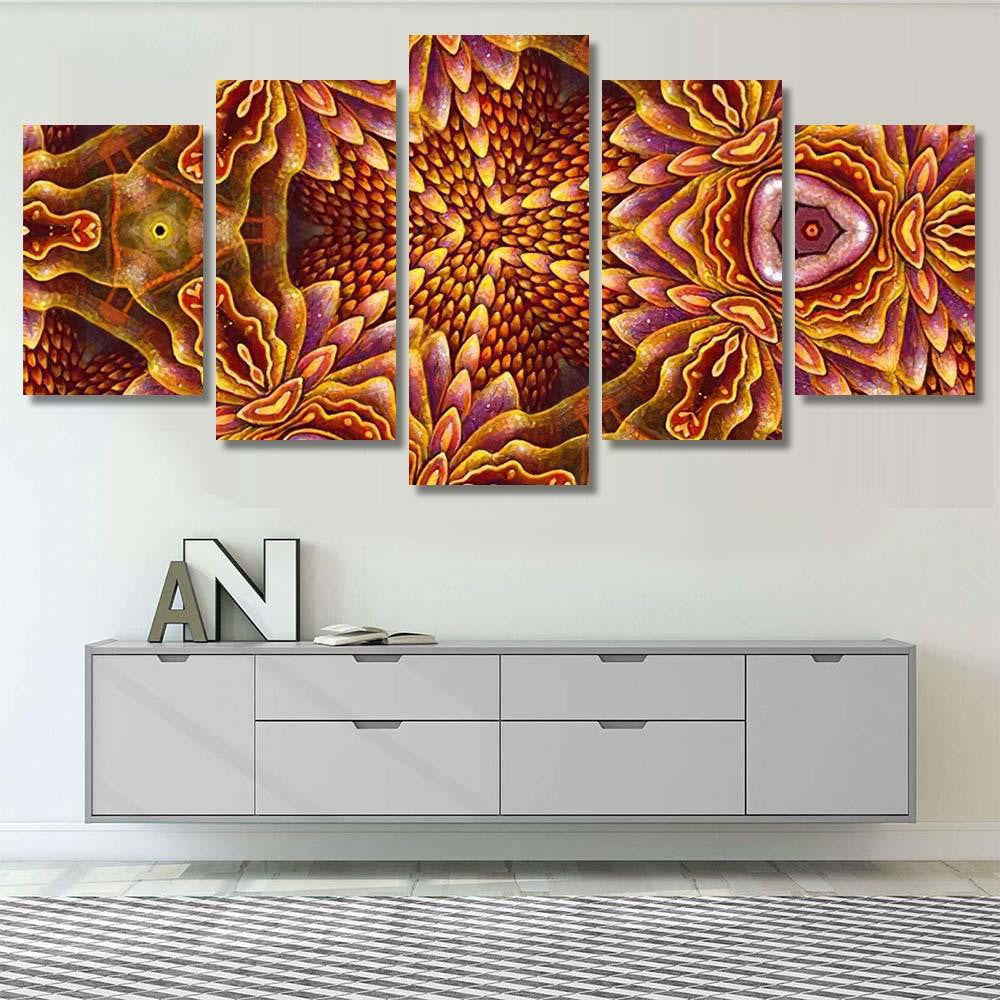 Psychedelic Ornament Surrealism Bright Neon Shape 1 Galaxy Sky and Space Multi Piece Panel Canvas Home Decor Housewarming Gift Ideas Poster Canvas Gallery Prints