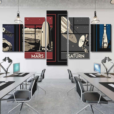 Space Missions Set Posters Asteroid Moon Galaxy Sky and Space Multi Piece Panel Canvas Home Decor Housewarming Gift Ideas Poster Canvas Gallery Prints