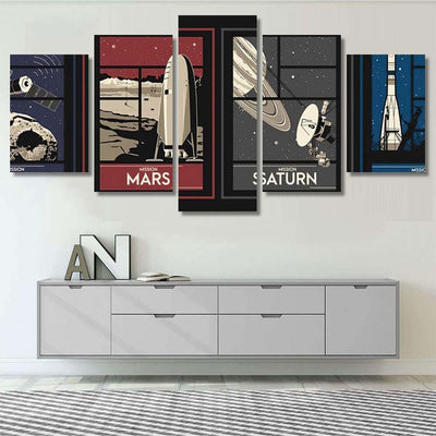 Space Missions Set Posters Asteroid Moon Galaxy Sky and Space Multi Piece Panel Canvas Home Decor Housewarming Gift Ideas Poster Canvas Gallery Prints