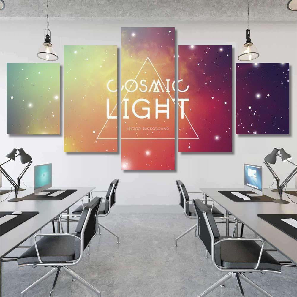 Hipster Space Background Colorful Cosmic Light Galaxy Sky and Space Multi Piece Panel Canvas Home Decor Housewarming Gift Ideas Poster Canvas Gallery Prints