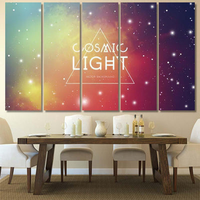 Hipster Space Background Colorful Cosmic Light Galaxy Sky and Space Multi Piece Panel Canvas Home Decor Housewarming Gift Ideas Poster Canvas Gallery Prints