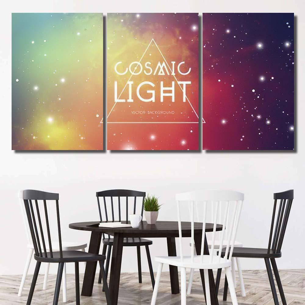 Hipster Space Background Colorful Cosmic Light Galaxy Sky and Space Multi Piece Panel Canvas Home Decor Housewarming Gift Ideas Poster Canvas Gallery Prints