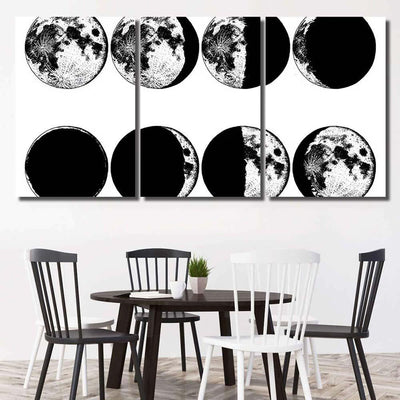 Moon Phases Planets Solar System Astrology 1 Galaxy Sky and Space Multi Piece Panel Canvas Home Decor Housewarming Gift Ideas Poster Canvas Gallery Prints