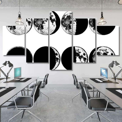 Moon Phases Planets Solar System Astrology 1 Galaxy Sky and Space Multi Piece Panel Canvas Home Decor Housewarming Gift Ideas Poster Canvas Gallery Prints