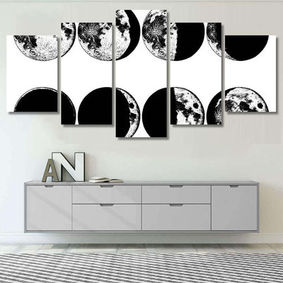 Moon Phases Planets Solar System Astrology 1 Galaxy Sky and Space Multi Piece Panel Canvas Home Decor Housewarming Gift Ideas Poster Canvas Gallery Prints