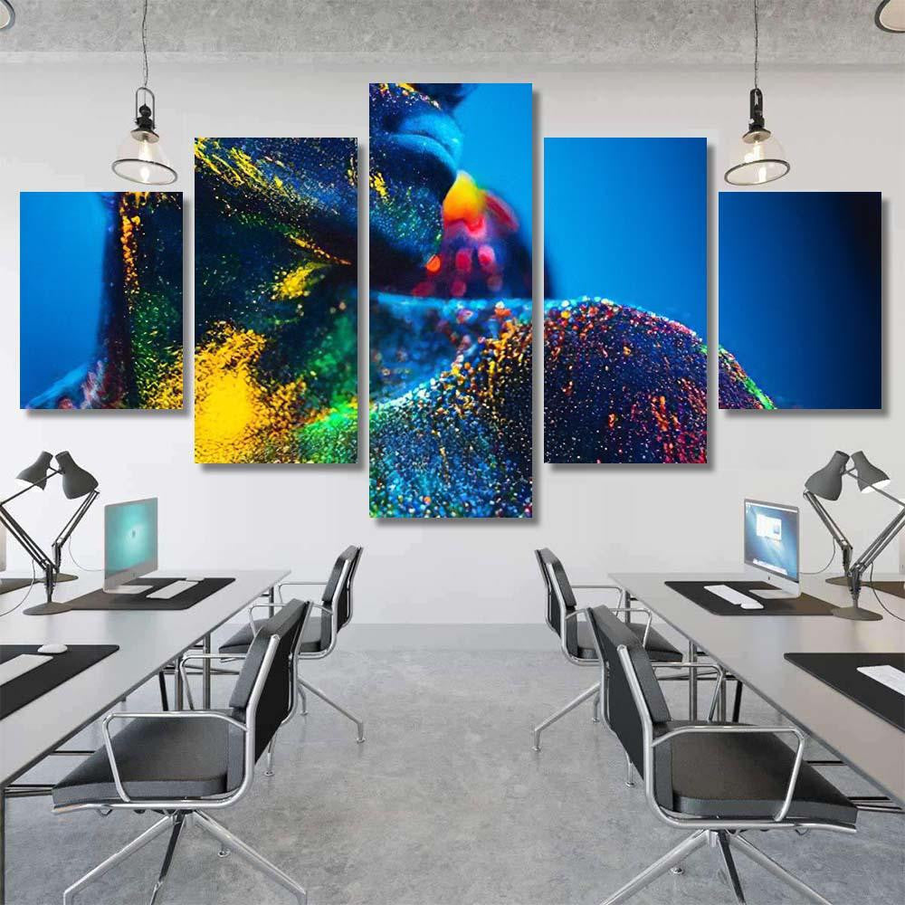 People Colored Fluorescent Powder Pair Lovers 1 Galaxy Sky and Space Multi Piece Panel Canvas Home Decor Housewarming Gift Ideas Poster Canvas Gallery Prints