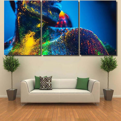 People Colored Fluorescent Powder Pair Lovers 1 Galaxy Sky and Space Multi Piece Panel Canvas Home Decor Housewarming Gift Ideas Poster Canvas Gallery Prints