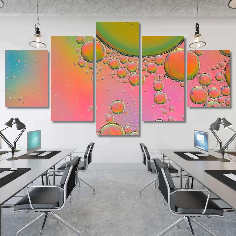 Pink Psychedelic Abstract Formed By Oil Galaxy Sky and Space Multi Piece Panel Canvas Home Decor Housewarming Gift Ideas Poster Canvas Gallery Prints