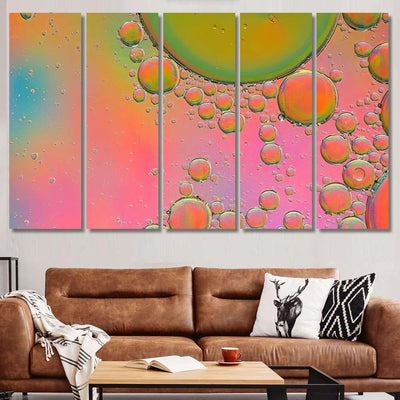 Pink Psychedelic Abstract Formed By Oil Galaxy Sky and Space Multi Piece Panel Canvas Home Decor Housewarming Gift Ideas Poster Canvas Gallery Prints