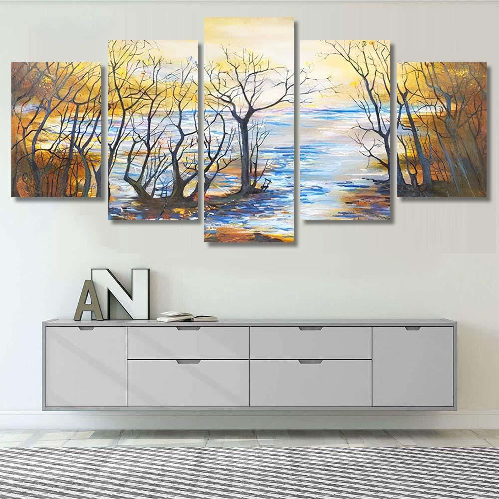 Near Water 1 1 Galaxy Sky and Space Multi Piece Panel Canvas Home Decor Housewarming Gift Ideas Poster Canvas Gallery Prints