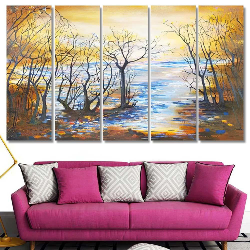 Near Water 1 1 Galaxy Sky and Space Multi Piece Panel Canvas Home Decor Housewarming Gift Ideas Poster Canvas Gallery Prints