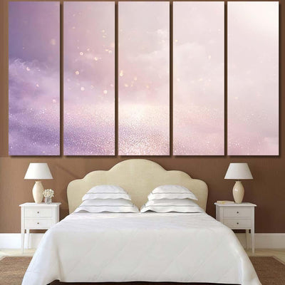 Glitter Vintage Pink Lights Background Defocused Galaxy Sky and Space Multi Piece Panel Canvas Home Decor Housewarming Gift Ideas Poster Canvas Gallery Prints