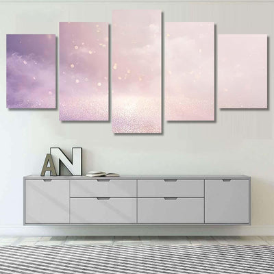 Glitter Vintage Pink Lights Background Defocused Galaxy Sky and Space Multi Piece Panel Canvas Home Decor Housewarming Gift Ideas Poster Canvas Gallery Prints