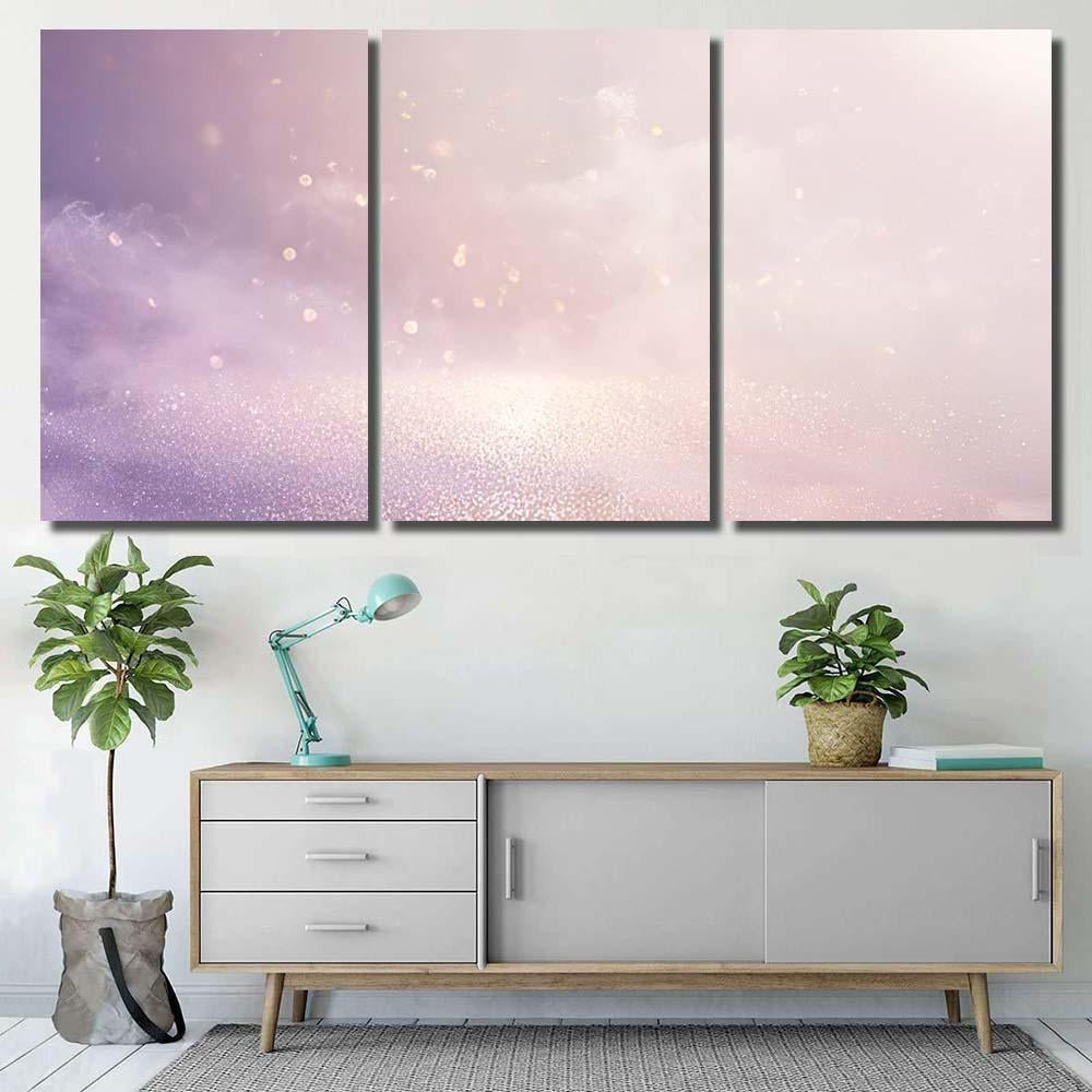 Glitter Vintage Pink Lights Background Defocused Galaxy Sky and Space Multi Piece Panel Canvas Home Decor Housewarming Gift Ideas Poster Canvas Gallery Prints