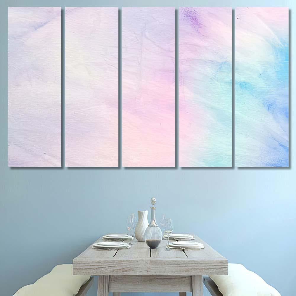 Striped Pattern Aquarelle Illustration Colorful Galaxy Galaxy Sky and Space Multi Piece Panel Canvas Home Decor Housewarming Gift Ideas Poster Canvas Gallery Prints