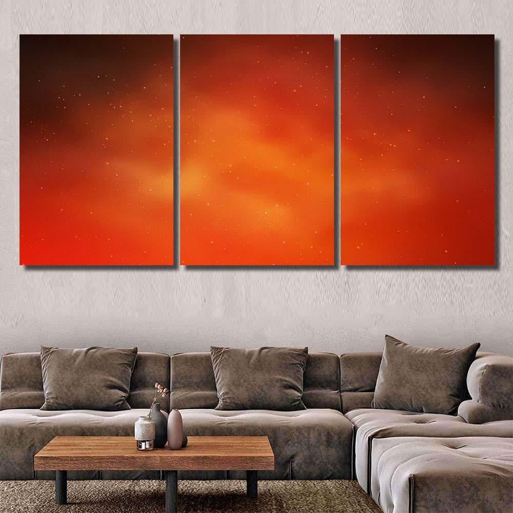 Light Orange Vector Pattern Night Sky Galaxy Sky and Space Multi Piece Panel Canvas Home Decor Housewarming Gift Ideas Poster Canvas Gallery Prints
