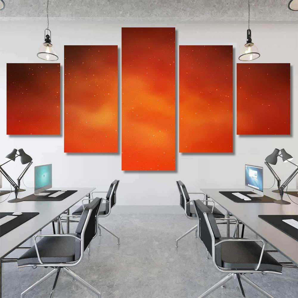 Light Orange Vector Pattern Night Sky Galaxy Sky and Space Multi Piece Panel Canvas Home Decor Housewarming Gift Ideas Poster Canvas Gallery Prints