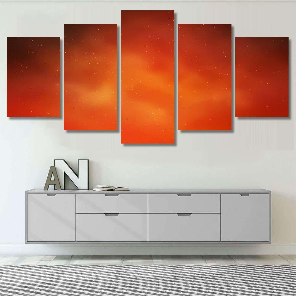 Light Orange Vector Pattern Night Sky Galaxy Sky and Space Multi Piece Panel Canvas Home Decor Housewarming Gift Ideas Poster Canvas Gallery Prints