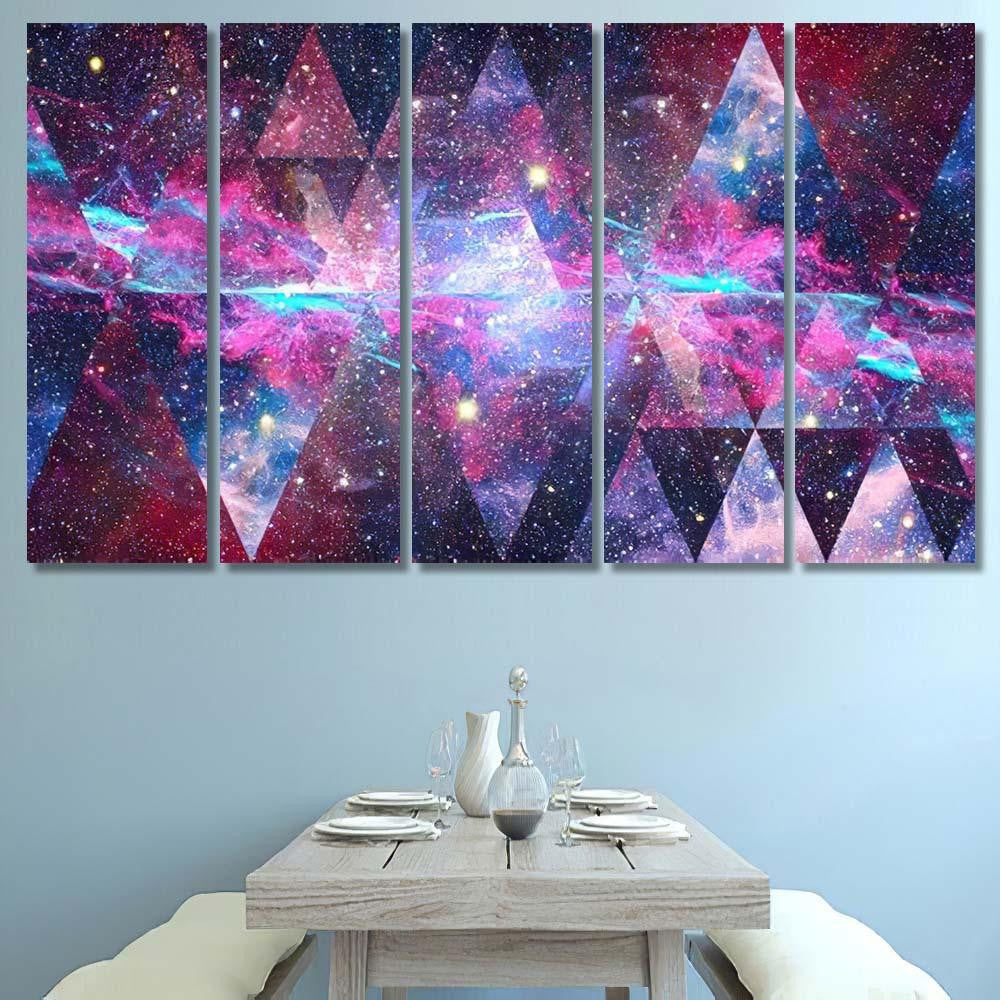 Image Nebula Galaxy Sacred Geometry Collage 1 Galaxy Sky and Space Multi Piece Panel Canvas Home Decor Housewarming Gift Ideas Poster Canvas Gallery Prints