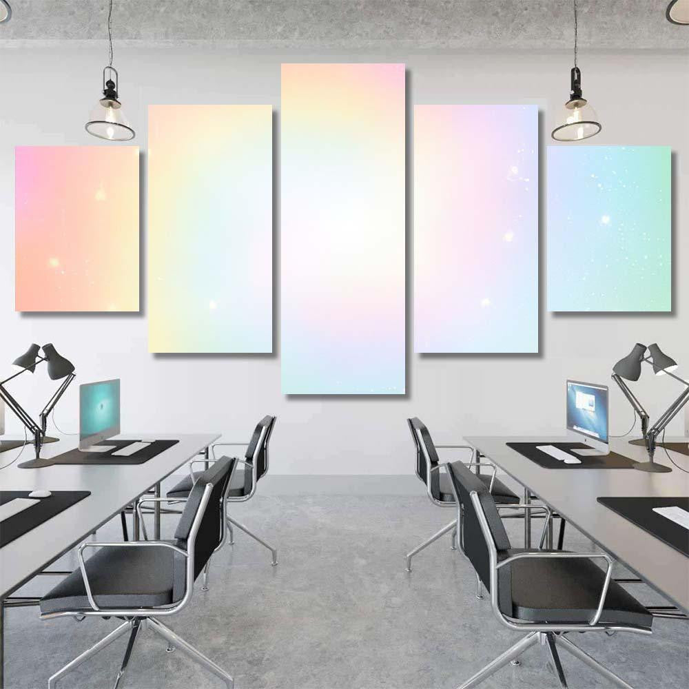 Illustration Holographic Fantasy Background Pastel Color Galaxy Sky and Space Multi Piece Panel Canvas Home Decor Housewarming Gift Ideas Poster Canvas Gallery Prints