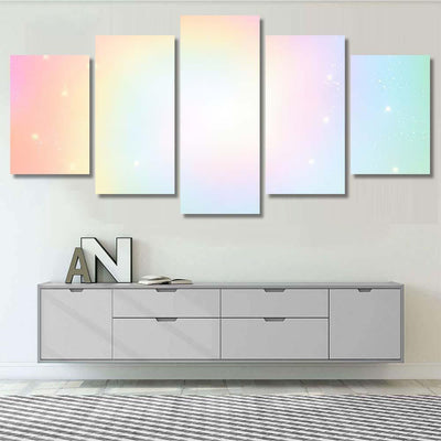 Illustration Holographic Fantasy Background Pastel Color Galaxy Sky and Space Multi Piece Panel Canvas Home Decor Housewarming Gift Ideas Poster Canvas Gallery Prints