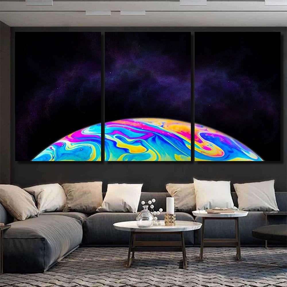 Light Refraction On Soap Bubble Macro Galaxy Sky and Space Multi Piece Panel Canvas Home Decor Housewarming Gift Ideas Poster Canvas Gallery Prints