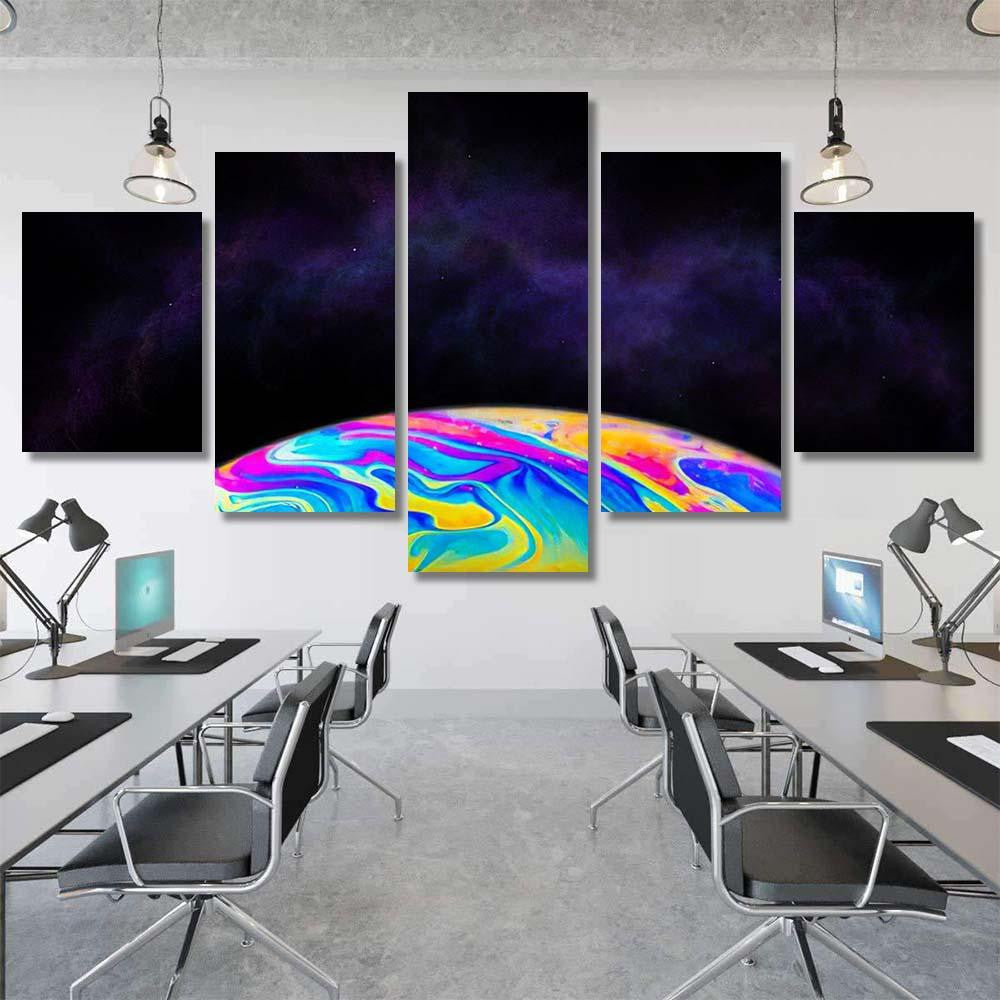 Light Refraction On Soap Bubble Macro Galaxy Sky and Space Multi Piece Panel Canvas Home Decor Housewarming Gift Ideas Poster Canvas Gallery Prints