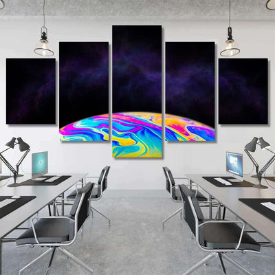 Light Refraction On Soap Bubble Macro Galaxy Sky and Space Multi Piece Panel Canvas Home Decor Housewarming Gift Ideas Poster Canvas Gallery Prints