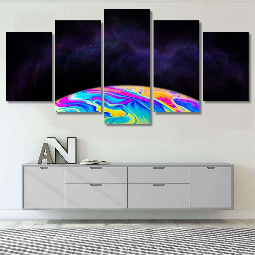 Light Refraction On Soap Bubble Macro Galaxy Sky and Space Multi Piece Panel Canvas Home Decor Housewarming Gift Ideas Poster Canvas Gallery Prints