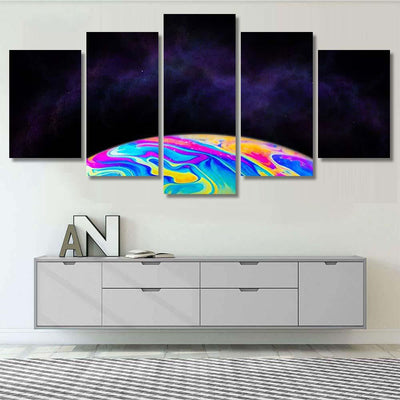 Light Refraction On Soap Bubble Macro Galaxy Sky and Space Multi Piece Panel Canvas Home Decor Housewarming Gift Ideas Poster Canvas Gallery Prints