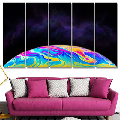 Light Refraction On Soap Bubble Macro Galaxy Sky and Space Multi Piece Panel Canvas Home Decor Housewarming Gift Ideas Poster Canvas Gallery Prints