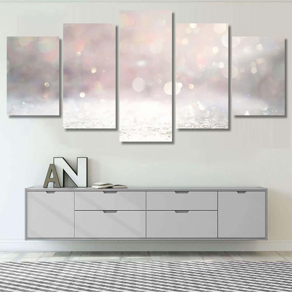 Glitter Vintage Lights Background Silver Gold 3  1 Galaxy Sky and Space Multi Piece Panel Canvas Home Decor Housewarming Gift Ideas Poster Canvas Gallery Prints