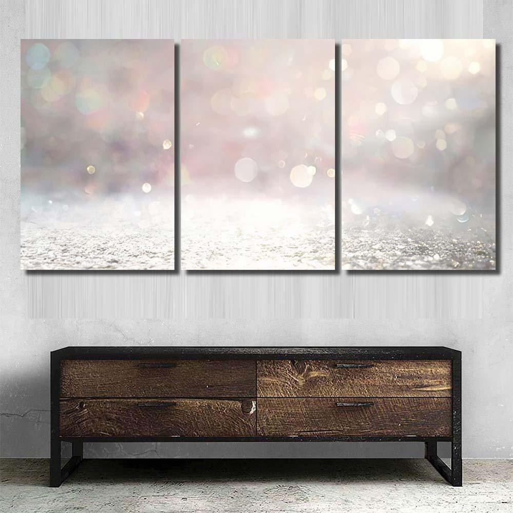 Glitter Vintage Lights Background Silver Gold 3  1 Galaxy Sky and Space Multi Piece Panel Canvas Home Decor Housewarming Gift Ideas Poster Canvas Gallery Prints