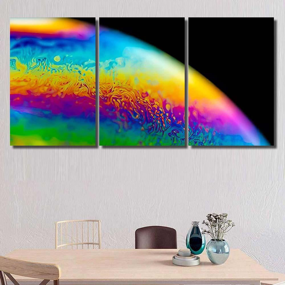 Psychedelic Abstract Planetlike Soap Bubble Light 1 Galaxy Sky and Space Multi Piece Panel Canvas Home Decor Housewarming Gift Ideas Poster Canvas Gallery Prints