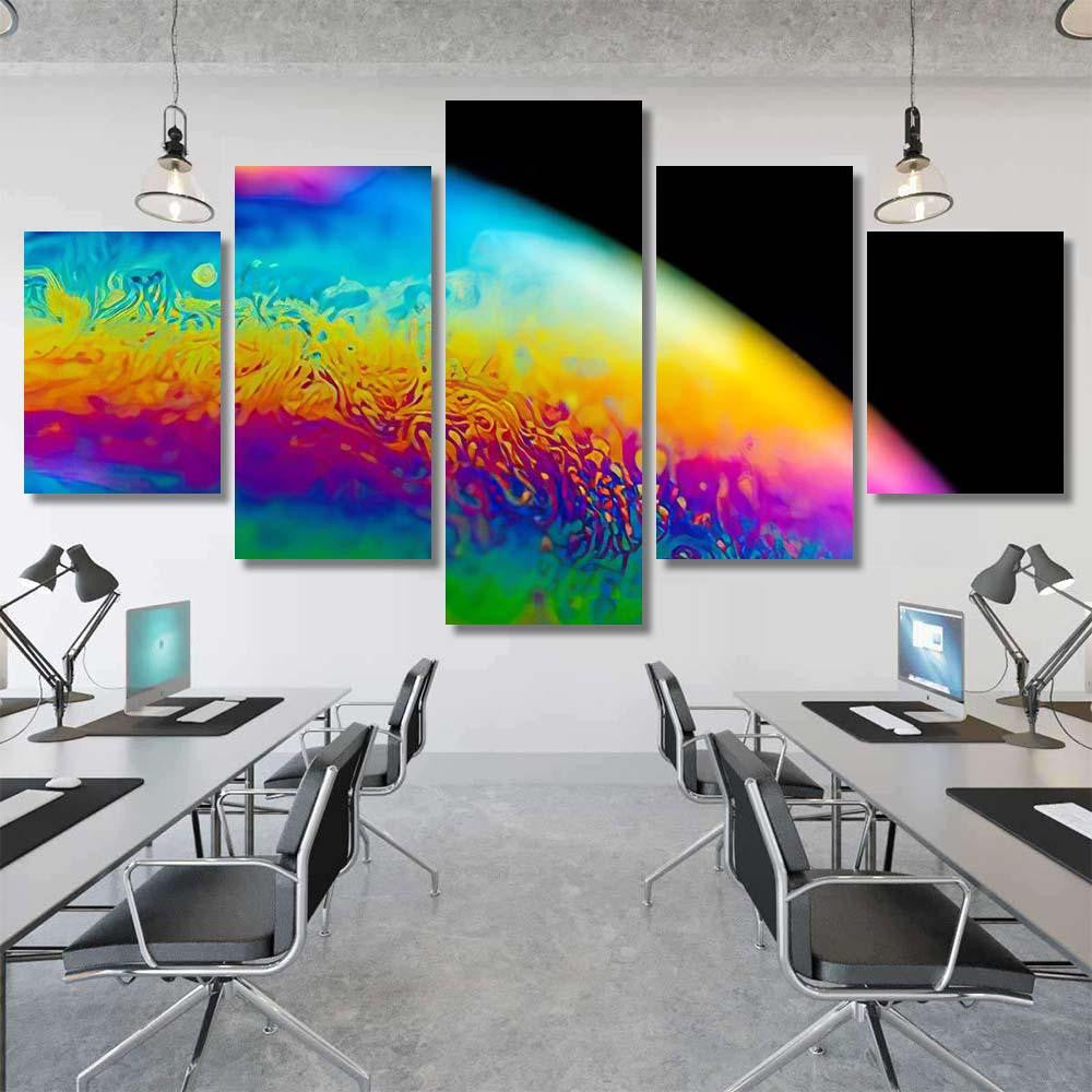 Psychedelic Abstract Planetlike Soap Bubble Light 1 Galaxy Sky and Space Multi Piece Panel Canvas Home Decor Housewarming Gift Ideas Poster Canvas Gallery Prints