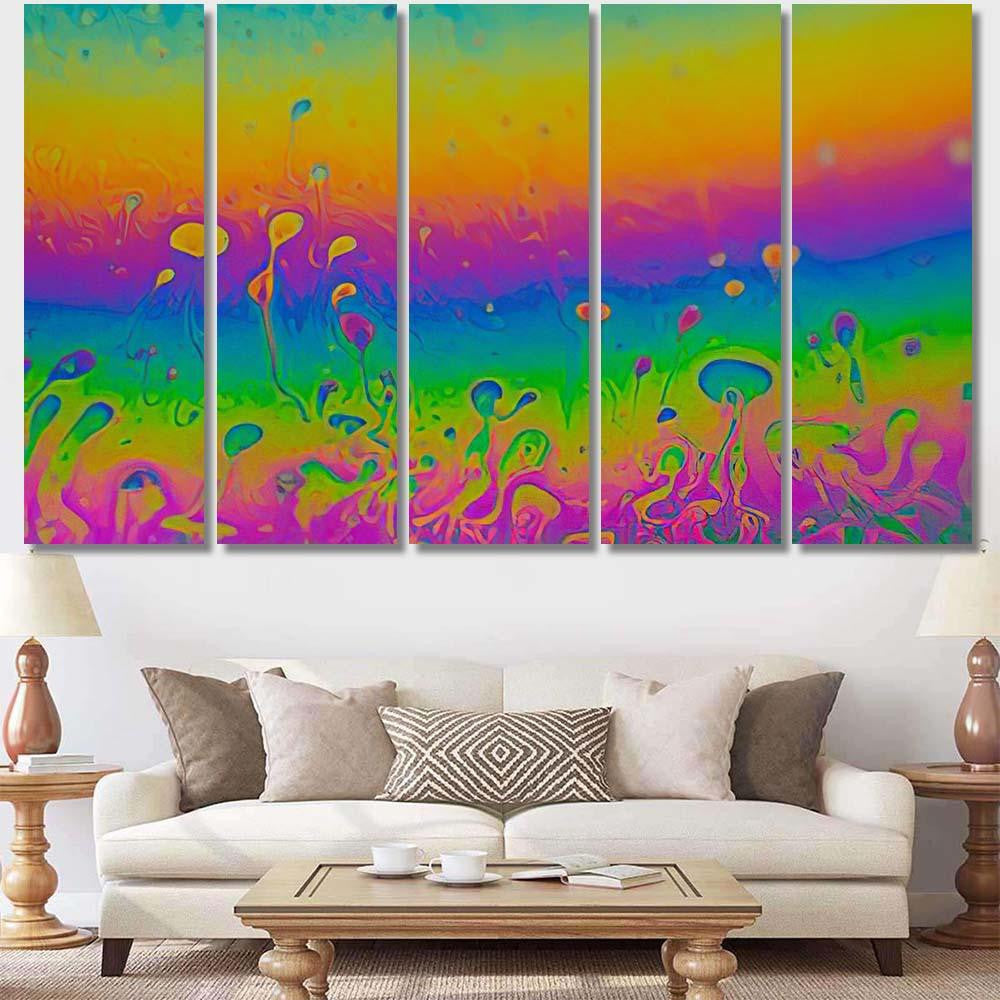 Psychedelic Abstract Planet Soap Bubble Light 2 Galaxy Sky and Space Multi Piece Panel Canvas Home Decor Housewarming Gift Ideas Poster Canvas Gallery Prints