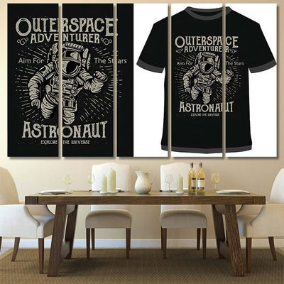 Outerspace Adventure Outdoor Vintage Vector Graphic Galaxy Sky and Space Multi Piece Panel Canvas Home Decor Housewarming Gift Ideas Poster Canvas Gallery Prints