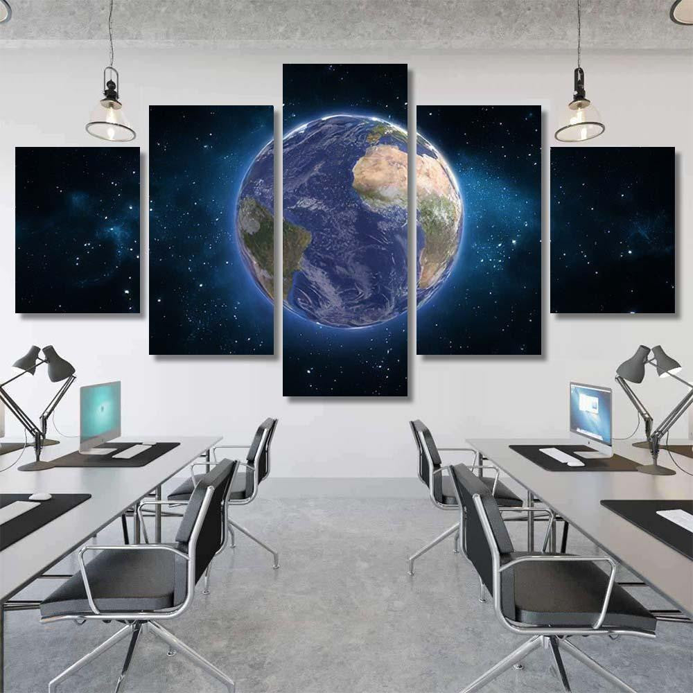 High Resolution Planet Earth View Global Galaxy Sky and Space Multi Piece Panel Canvas Home Decor Housewarming Gift Ideas Poster Canvas Gallery Prints