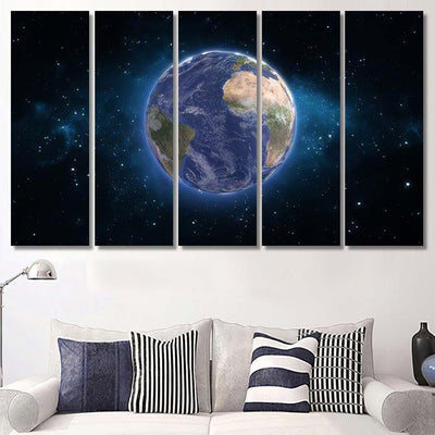 High Resolution Planet Earth View Global Galaxy Sky and Space Multi Piece Panel Canvas Home Decor Housewarming Gift Ideas Poster Canvas Gallery Prints