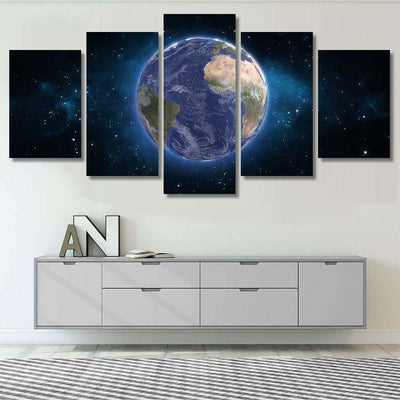 High Resolution Planet Earth View Global Galaxy Sky and Space Multi Piece Panel Canvas Home Decor Housewarming Gift Ideas Poster Canvas Gallery Prints