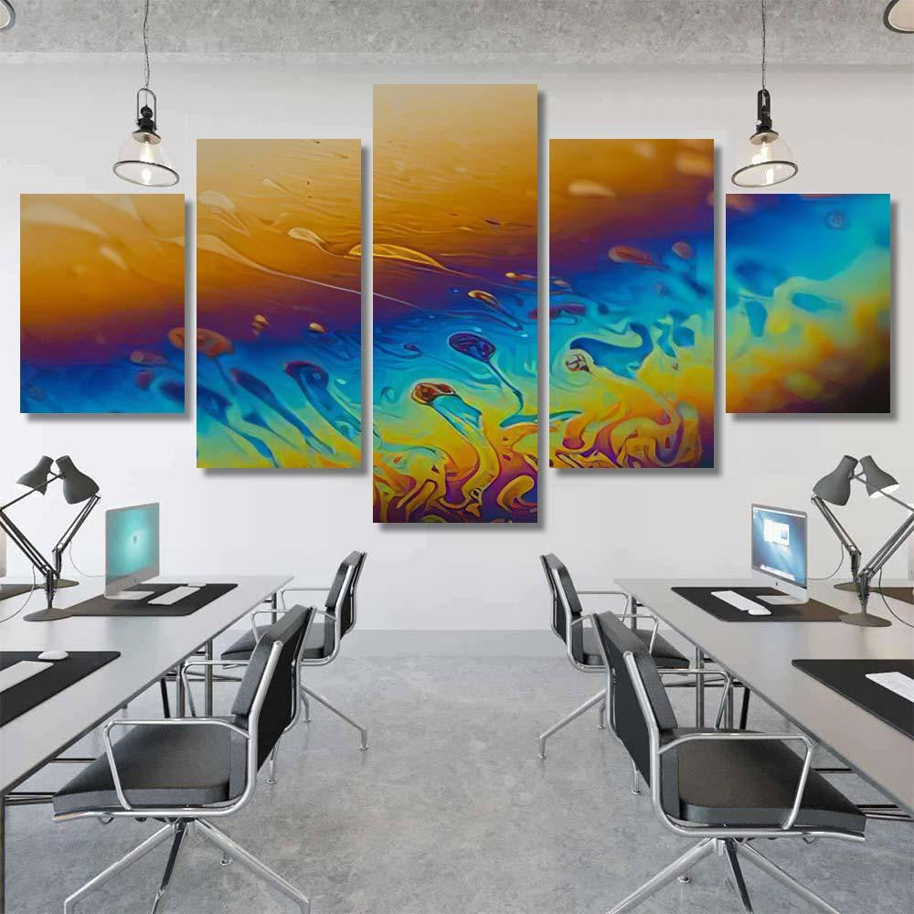 Psychedelic Abstract Planet Soap Bubble Light 7 Galaxy Sky and Space Multi Piece Panel Canvas Home Decor Housewarming Gift Ideas Poster Canvas Gallery Prints
