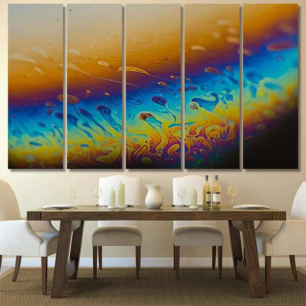 Psychedelic Abstract Planet Soap Bubble Light 7 Galaxy Sky and Space Multi Piece Panel Canvas Home Decor Housewarming Gift Ideas Poster Canvas Gallery Prints