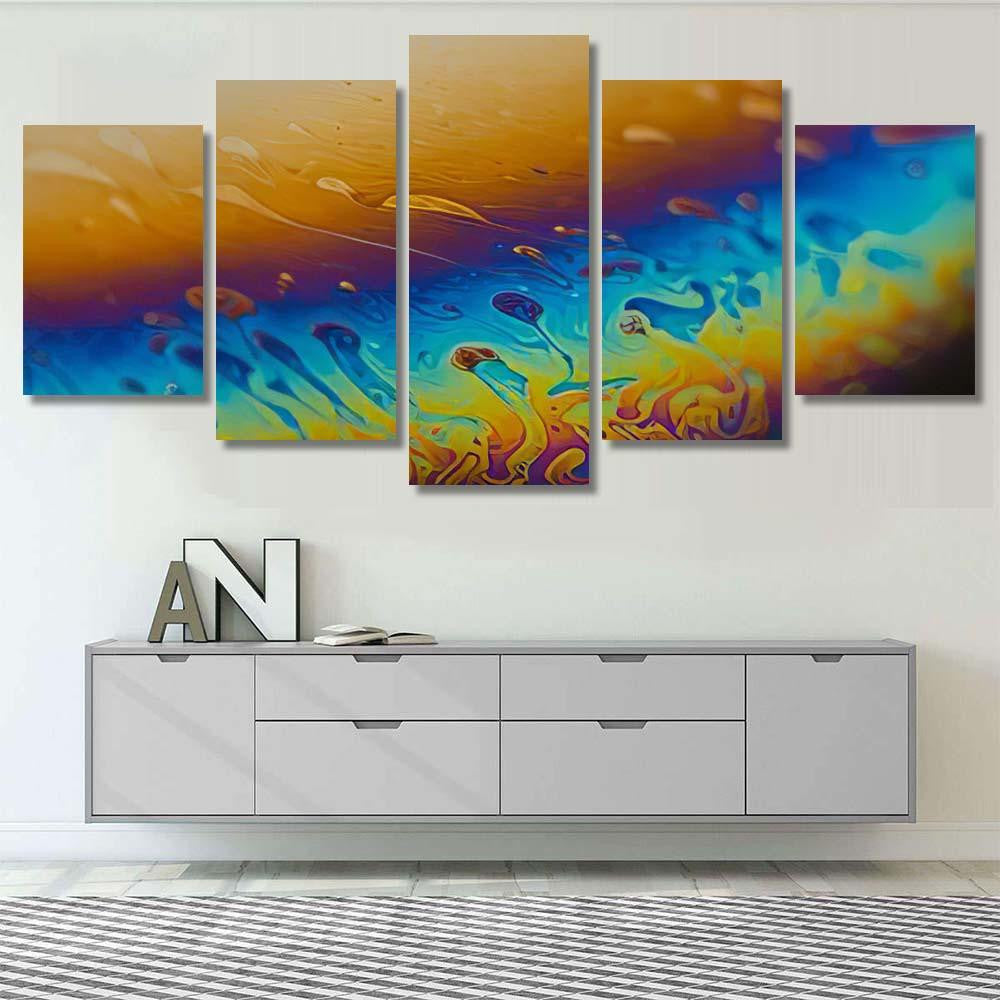 Psychedelic Abstract Planet Soap Bubble Light 7 Galaxy Sky and Space Multi Piece Panel Canvas Home Decor Housewarming Gift Ideas Poster Canvas Gallery Prints