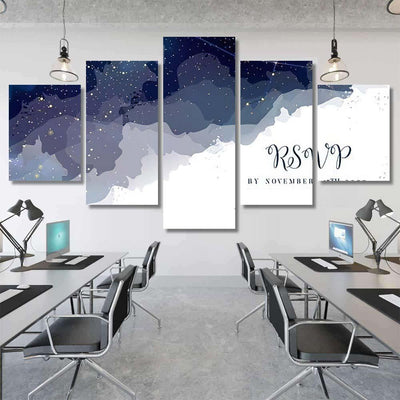 Magic Night Dark Blue Sky Sparkling 1 Galaxy Sky and Space Multi Piece Panel Canvas Home Decor Housewarming Gift Ideas Poster Canvas Gallery Prints