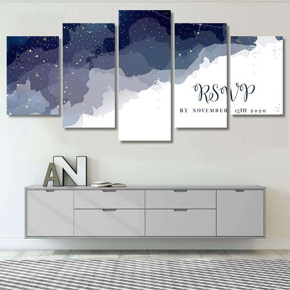 Magic Night Dark Blue Sky Sparkling 1 Galaxy Sky and Space Multi Piece Panel Canvas Home Decor Housewarming Gift Ideas Poster Canvas Gallery Prints