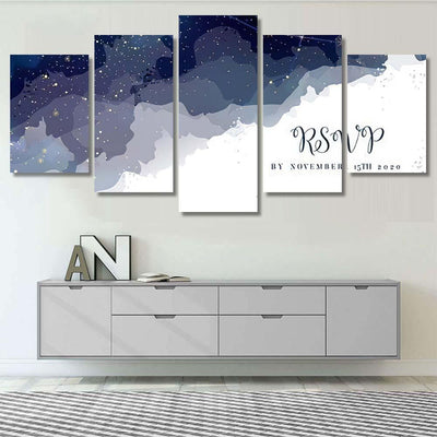 Magic Night Dark Blue Sky Sparkling 1 Galaxy Sky and Space Multi Piece Panel Canvas Home Decor Housewarming Gift Ideas Poster Canvas Gallery Prints